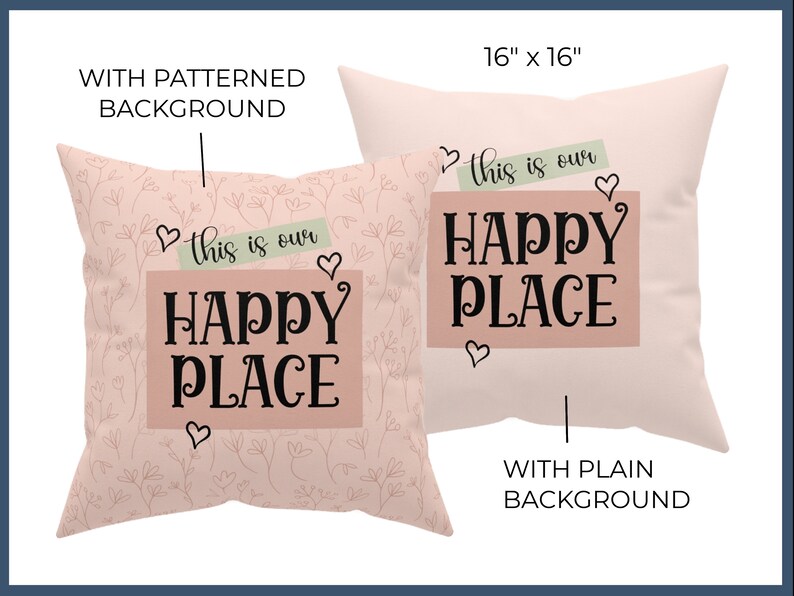 This is Our Happy Place Pillow Romantic Saying Master Bedroom Throw