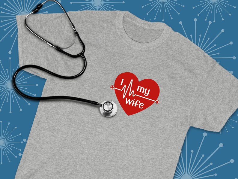 I heart My Wife T-shirt Romantic Tee I Love My Wife Anniversary Gift Newlywed T-shirt Gift for Him Couple T-shirts image 1