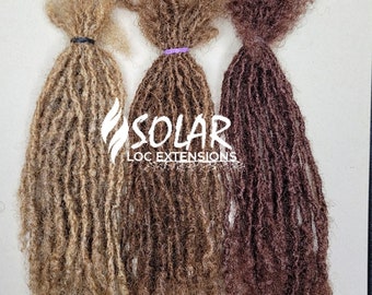 3mm SolarLoc™ Extensions; NATURAL CURL ends; 100% human hair, hand-made, 10 LOCS/bundle