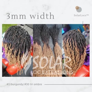 3mm Ombre SolarLoc™ Extensions, 100% human hair, hand-made, 10 LOCS/bundle