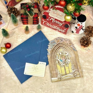 Carte pop up flocons de neige - carte pop up Jésus-Christ - carte de Noël - cadeaux pour Noël - carte joyeuses fêtes - cadeaux faits main image 5