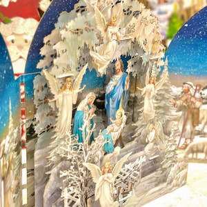 Carte pop up flocons de neige - carte pop up Jésus-Christ - carte de Noël - cadeaux pour Noël - carte joyeuses fêtes - cadeaux faits main image 4
