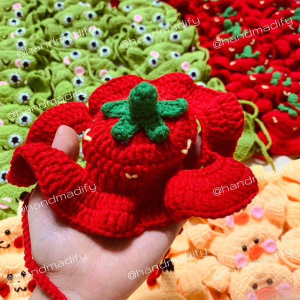 Strawberry Hat For Your Pet - Hat Cat - Hat Dog - Special Gifts - Handmade Gifts