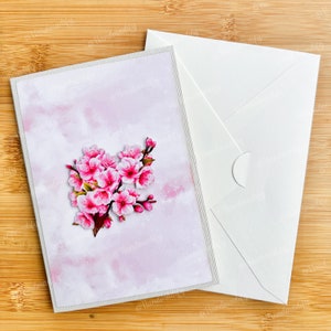 Carte pop up fleurs de cerisier, fleur de sakura, pour anniversaire, merci, mariage, commémorations, toutes les occasions, cadeaux faits main image 5
