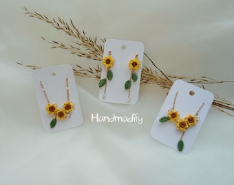 Micro Crochet Sunflower Pattern – Tiny Flower (1cm) (PDF Pattern)