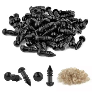 20 Stück 6mm / 8mm Schwarzer Kunststoff Sichere Augen für Puppentiere - DIY Spielzeug - Puppen Zubehör Geschenke - DIY Handwerk