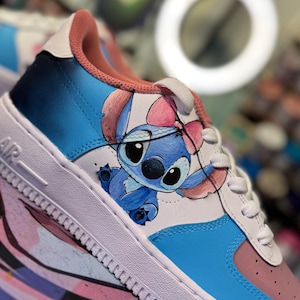 Stitch Inspired Custom AF1 | Hand-Painted Nike Sneakers | Cute Character Shoes
