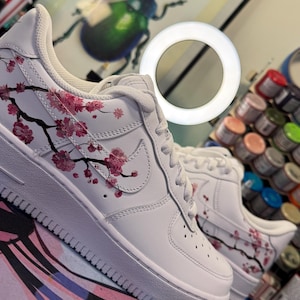 Hand-Painted Cherry Blossom Air Force 1 | Custom Floral Sneakers | Sakura Nike Shoes