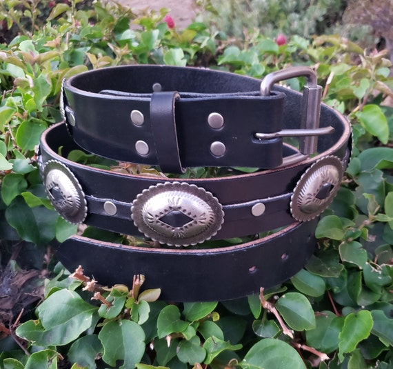 Black Concho Belt 1 1/2