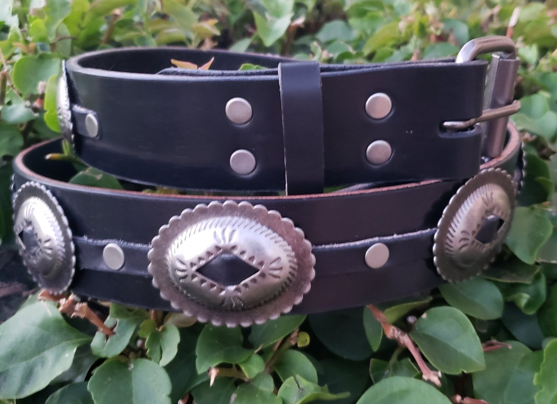 Black Concho Belt 1 1/2