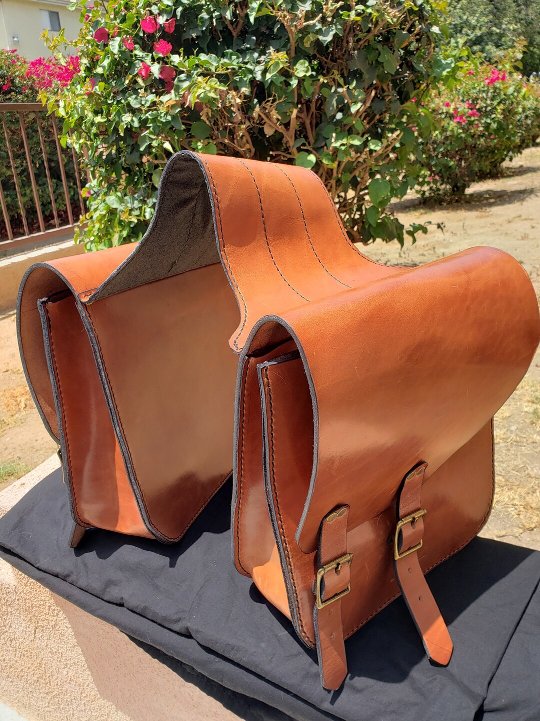 Leather Biker Saddle Bag Wickett and Craig 9/10 OZ Harness Etsy