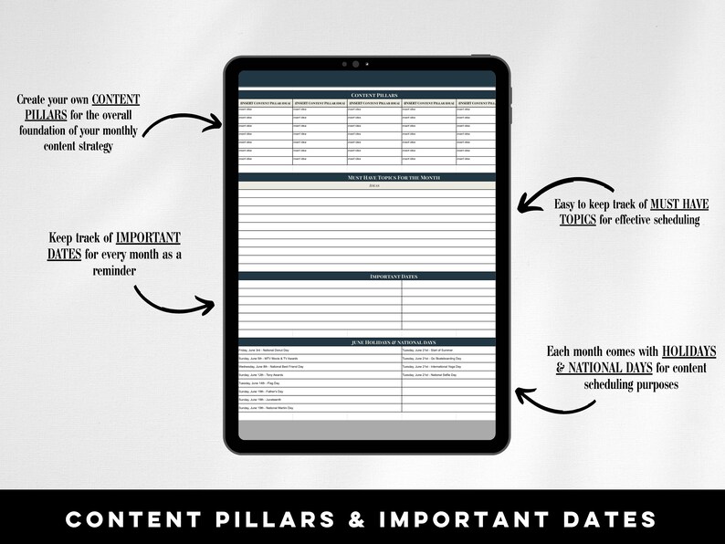 20232024 Social Media Content Calendar Social Media Etsy Israel