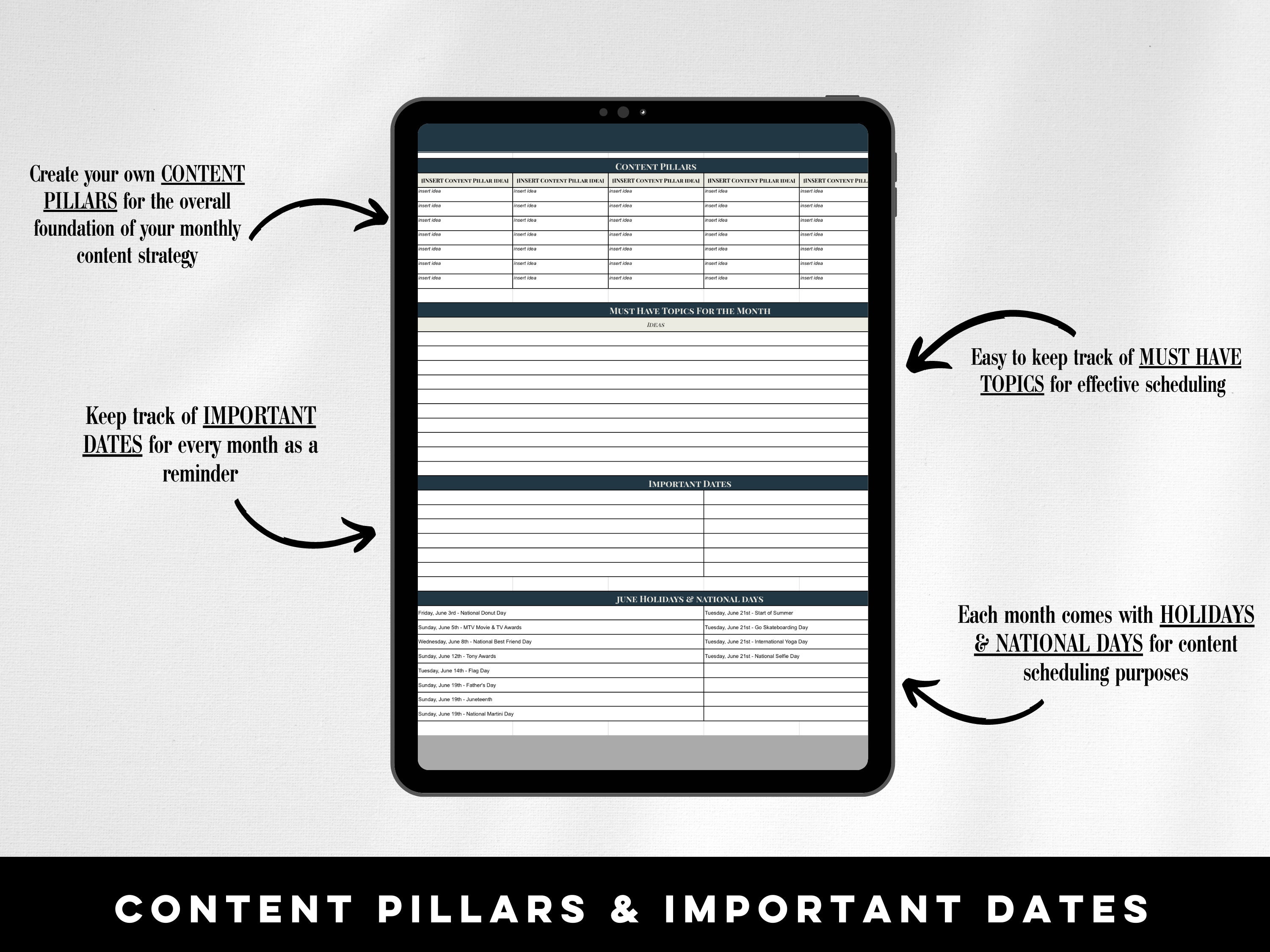20232024 Social Media Content Calendar Social Media Etsy Israel