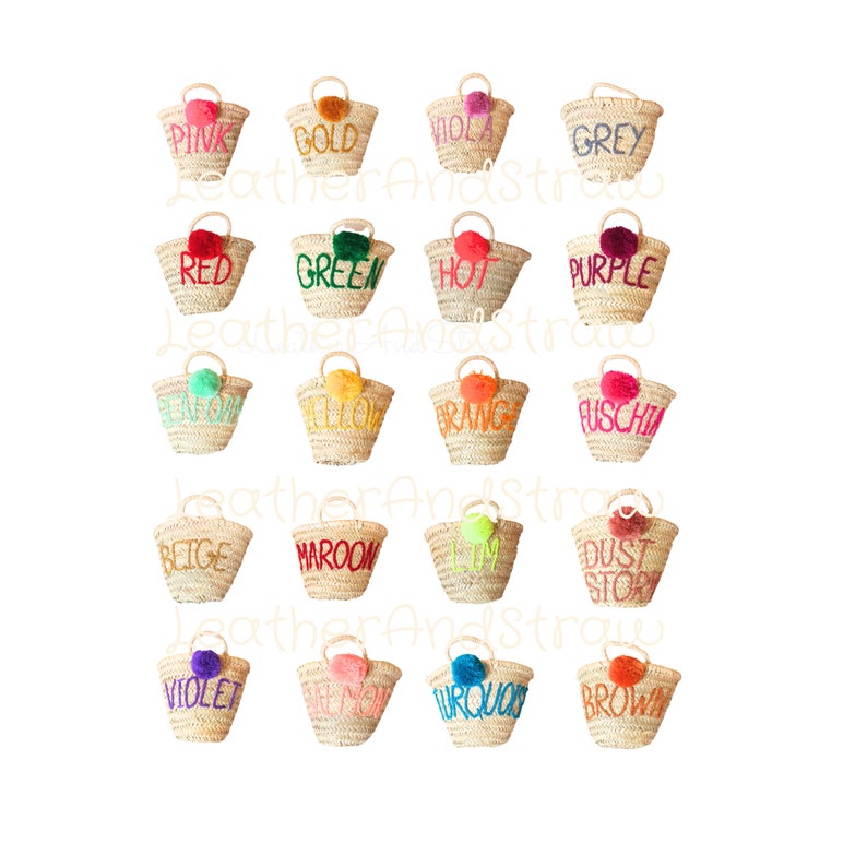 Personalized STRAW BAGS for Wedding Guest Favors Flower Girl Etsy