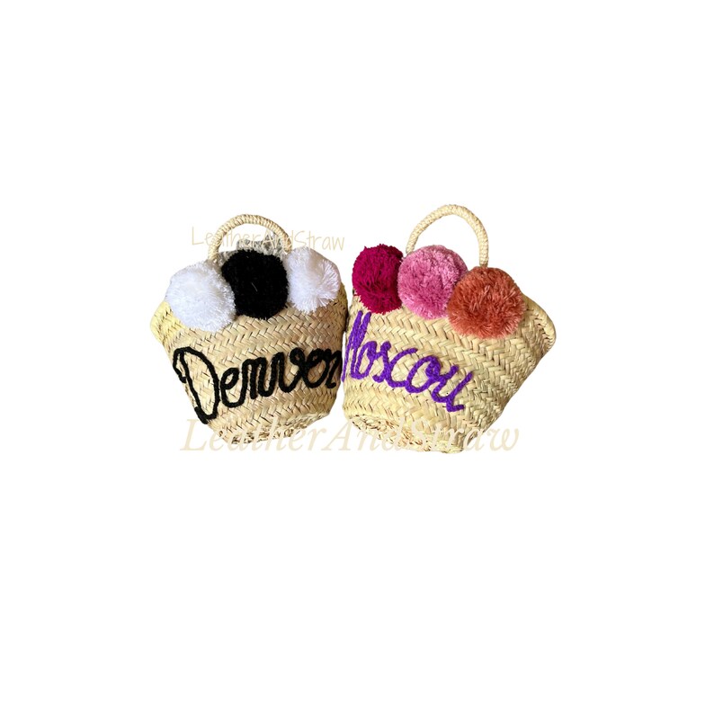 Personalized STRAW BAGS for Wedding Guest Favors Flower Girl Etsy