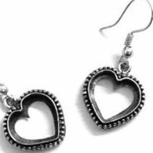 925 Sterling Silver Heart Shape Earring Blank Bezel Setting,4x4MM To 25x25 MM, Blank Earring Base, Earring Bezel Setting, Bezels For Resin