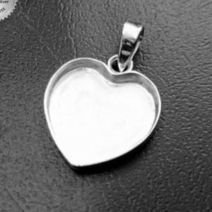 925 Sterling Silver Heart Shape Handcrafted Pendant Bezel Setting, Blank Heart Shape Pendant Setting, Bezel For Resin Work,
