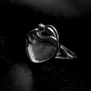 925 Sterling Silver Mother Loves Baby Ring, Split Band Design, Handmade Keepsake Jewelry, Gift For Mom, Sentimental Mother Child Silver Ring