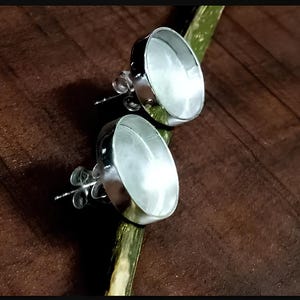 925 Sterling Silver Round Shape Studs Blank Bezel Setting, Keepsake Round Studs Blank Setting DIY For Resin Work, 4mm to 25mm Size Available