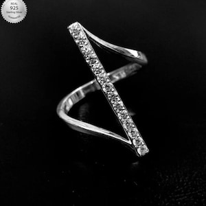 925 Sterling Silver Ring Studded With White Color CZ Gemstone, Handmade Silver Ring, Gift For Her, Birthstone Ring, Customized Ring