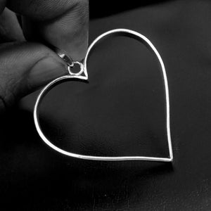 Echte 925 Sterling Silber Offene Lünette Blank Herzform Hohl Anhänger Einstellung Charm Silber Diy für Resin Schmuck machen,