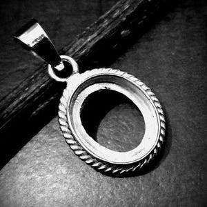 925 Sterling Silver Oval Bezel Cup Pendant Setting | 2mm Deep Blank Bezel for DIY Jewelry Making, Custom Gemstone Mounting