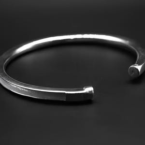 Manchette jonc en crin de cheval en argent sterling, bijoux souvenir DIY