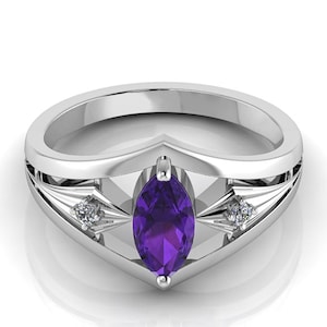 925 Sterling Silver Engagement & Anniversary 10X5 MM Marquise Prong Bezel Ring With CZ Crystals, Handmade Marquise Shape Bezel Ring,