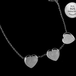 925 Sterling Silver Heart Shape Handcrafted Necklace With Chain Bezel Setting, Blank Heart Shape Necklace Setting, Bezel For Resin, Keepsake