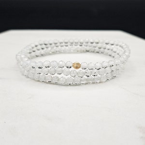 Topaz Bracelet - Small Faceted Beads - November Birthstone Jewelry - Dainty Elegant Crystal Jewelry - Crystal Gift for Her
