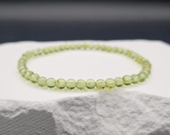 Dainty Peridot Bracelet: August Birthstone, Sterling Silver/Gold Accent Options