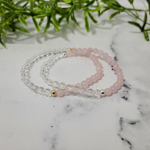 Pink Quartz Bracelet Etsy