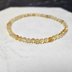 Genuine Citrine Jewelry, November Birthstone Bracelet, Real Crystal 4MM Beaded Bracelets, Dainty Minimalist Citrine Jewelry