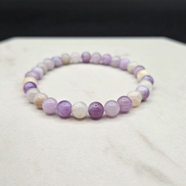 Purple Opal Bracelet - 6MM Beads - Gemstone Stretch Bracelet - Handcrafted Crystal Jewelry - Beautiful Unique Gift