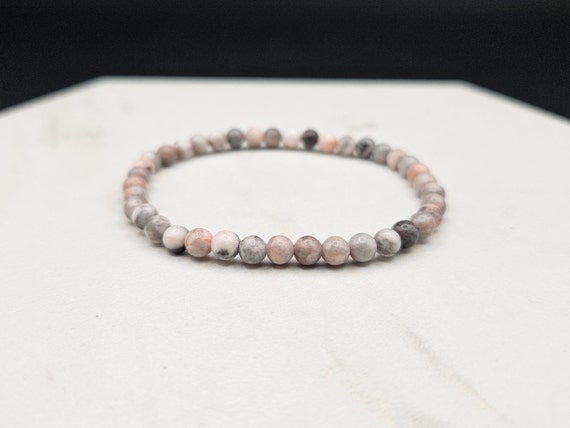 Zebra Jasper, Crystal, Wood, Sterling Silver Bead Bracelet - Made in the USA Zebra Jasper, Crystal, Wood, Sterling Silver Bead Bracelet - Made in the USA