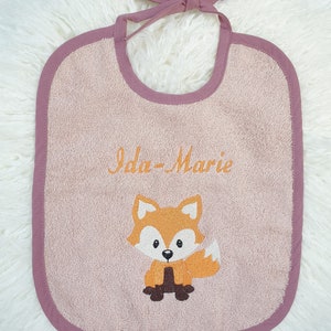 Lätzchen mit Name personalisiert fuchs peachrosa geschenk baby zur geburt taufe Bild 4