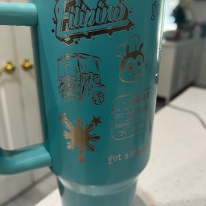 40oz Tumbler Engraved with  Philippines symbolic traditions.