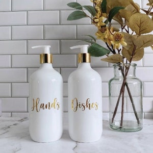 Customised 500ml Hands, Dishes, Hand Sanitiser, Personalised For You Pump Bottles Gold or Black Available.