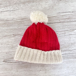 Santa Hat || Father Christmas Hat || Christmas Hat || Christmas Bobble Hat || Red and White Hat || Matching  Christmas Family