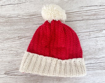 Santa Hat || Father Christmas Hat || Christmas Hat || Christmas Bobble Hat || Red and White Hat || Matching  Christmas Family