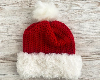 Deluxe Santa Hat || Father Christmas Hat || Christmas Hat || Christmas Bobble Hat || Red and White Hat || Matching  Christmas Family || Fur