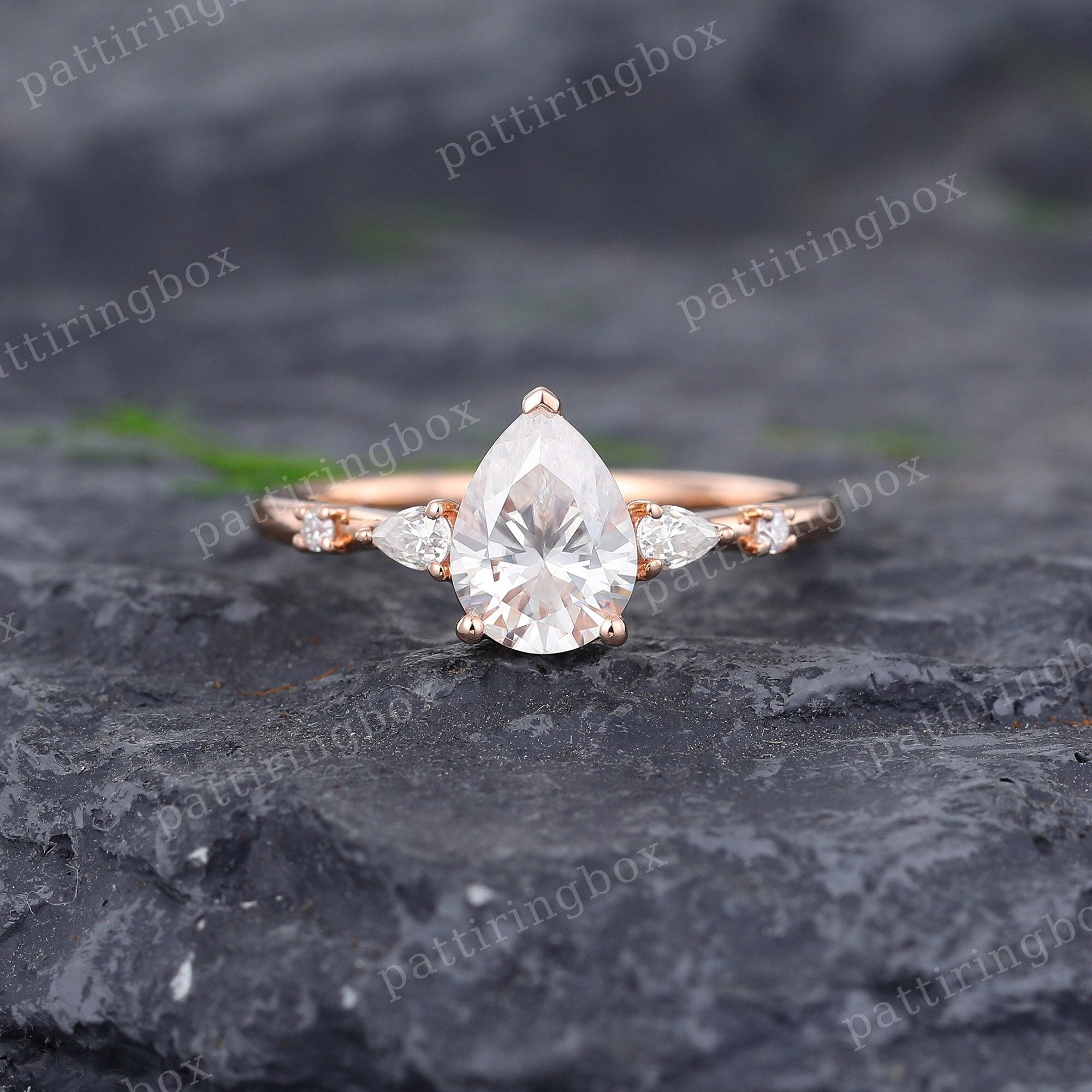 Gold moissanite deals engagement rings