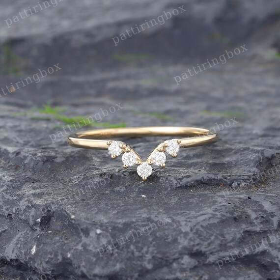 Chevron gold wedding on sale band