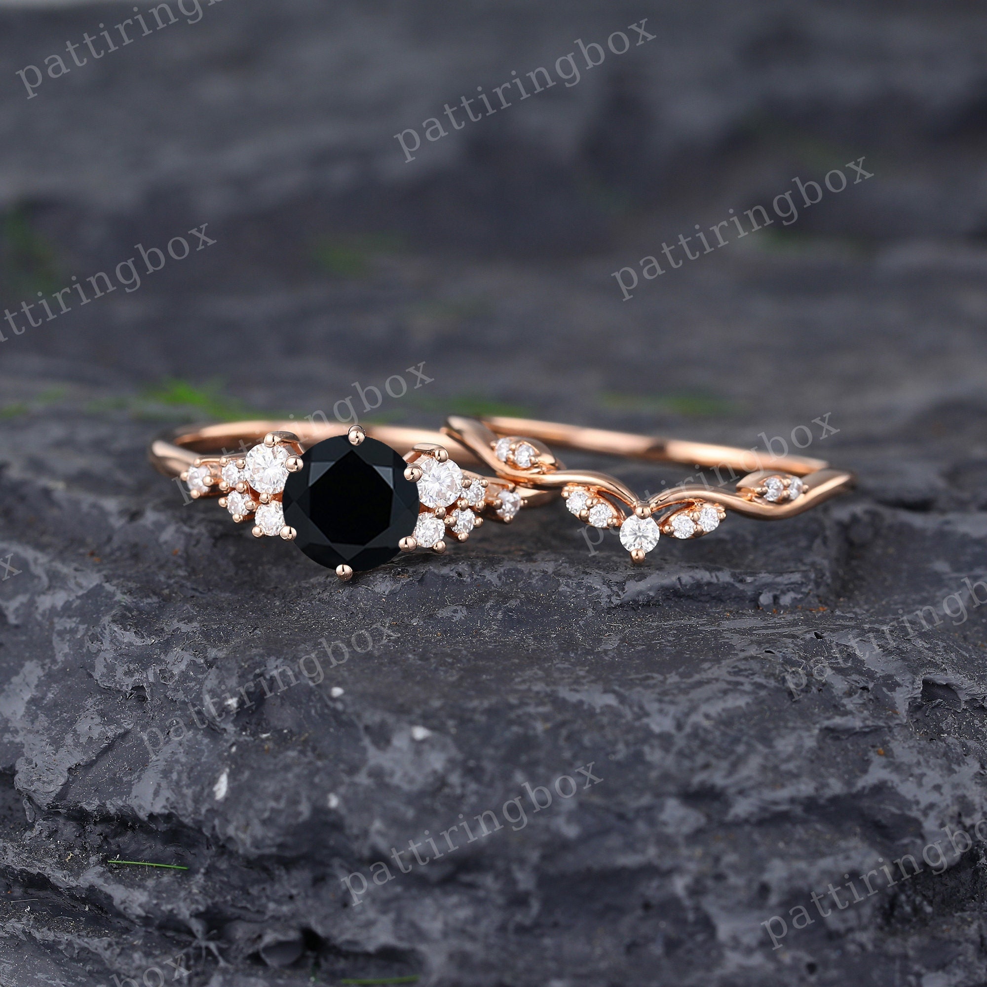 Black and white 2024 diamond bridal set