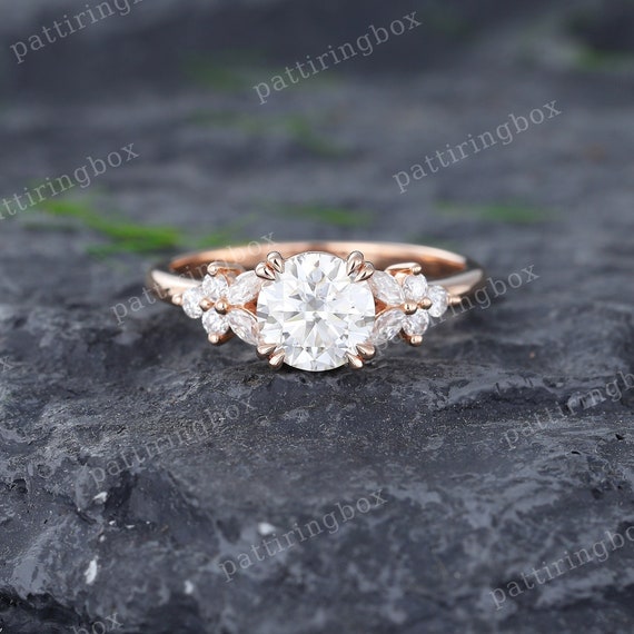 Vintage moissanite 2024 engagement rings etsy