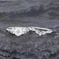 Moissanite engagement ring set White gold engagement ring Vintage Unique Bridal set Diamond wedding Curved Anniversary Promise ring gift