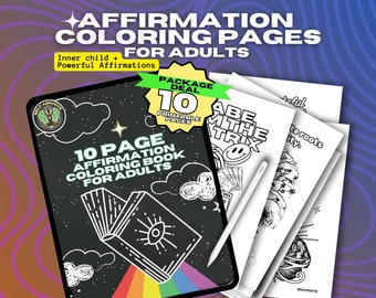 Pages de coloriage imprimables pour adultes, livre de coloriage de 10 pages pour adultes, coloriage thérapie de pleine conscience pour adultes