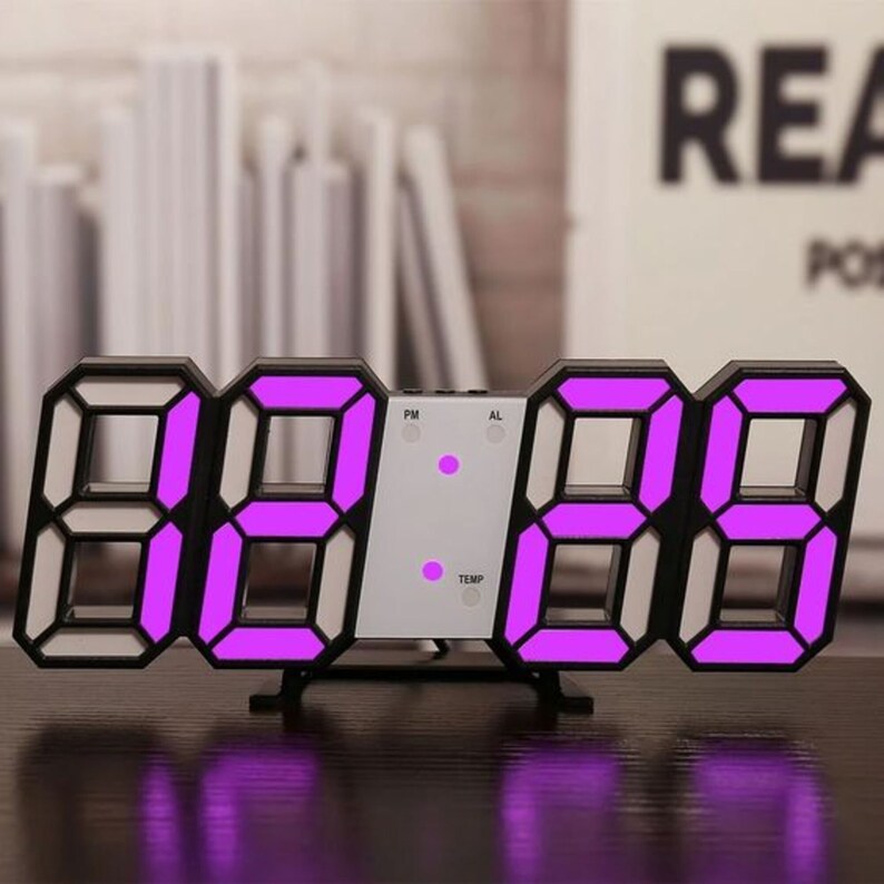 3D LED Wall and Desk Digital Clock Digital Clock Aesthetic Etsy