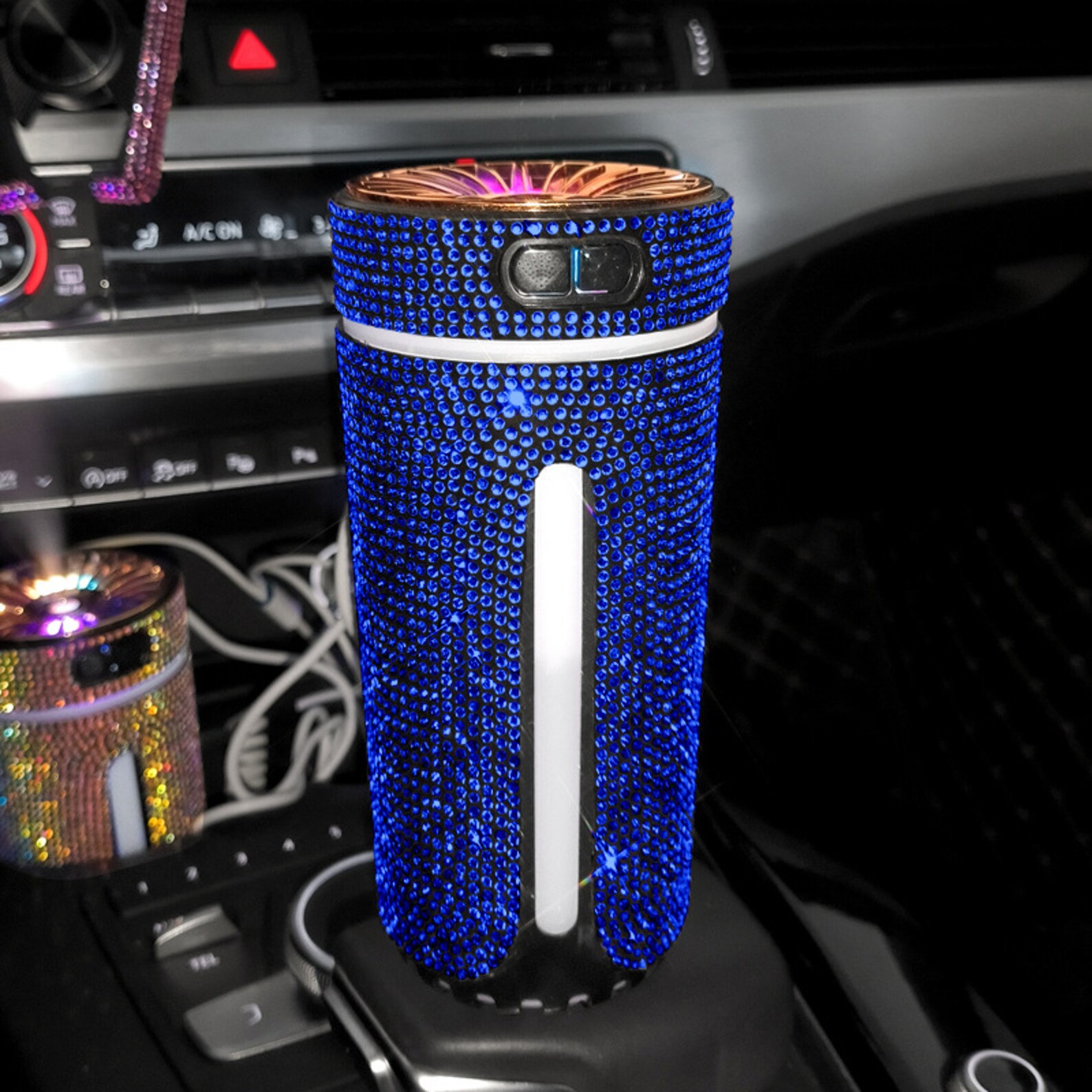 LED Car Air Humidifier Bling Led Light Essential Oils Diffuser, Cute