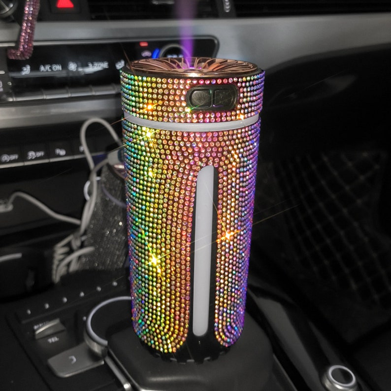 LED Car Air Humidifier Bling Led Light Essential Oils Diffuser, Cute